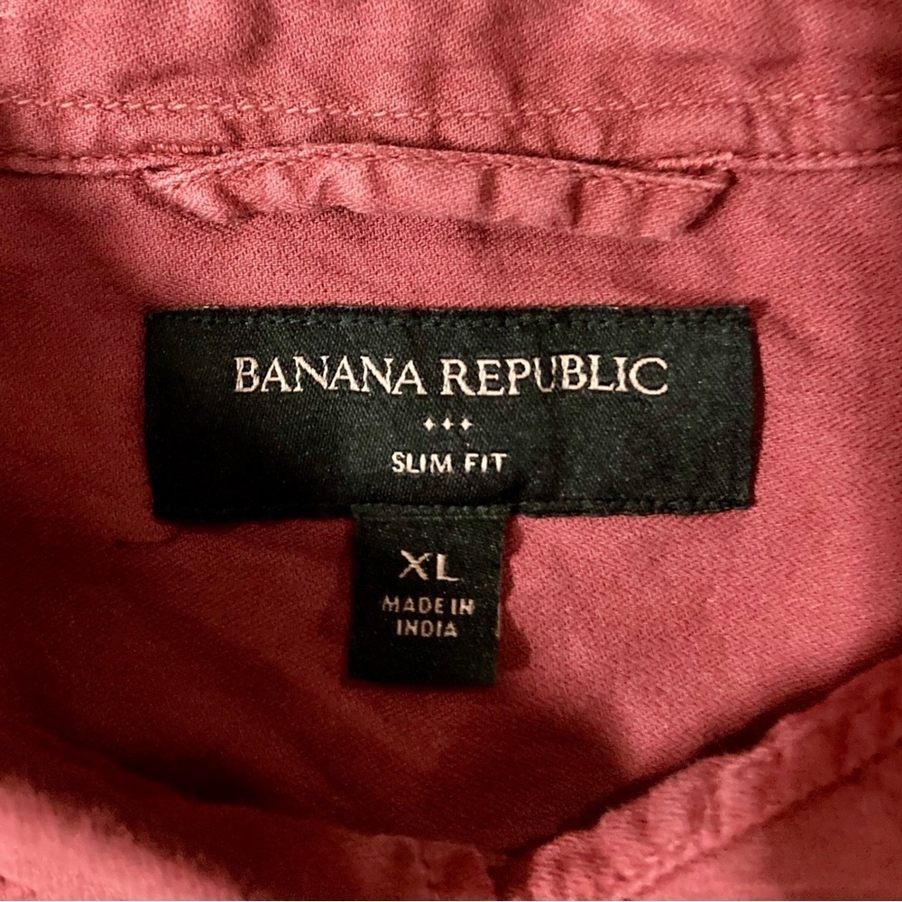 Banana Republic‎ Men’s XL Slim Fit Red Button Down Shirt - Picture 3 of 7
